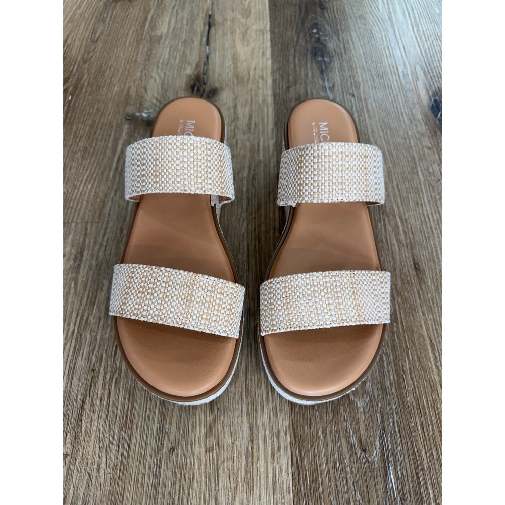 Michael Shannon Boho Coastal Pierre Platform Wedge Sandals Womens 9 Cream Woven